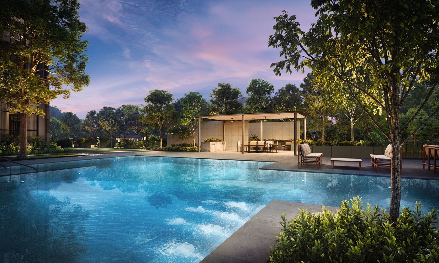 Family pool and BBQ pavilion — artist's impression